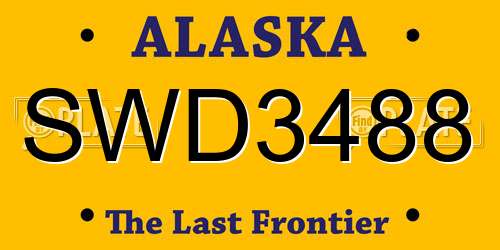 SWD3488 Alaska License Plate