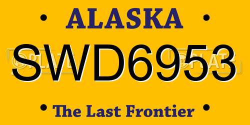 SWD6953 Alaska License Plate