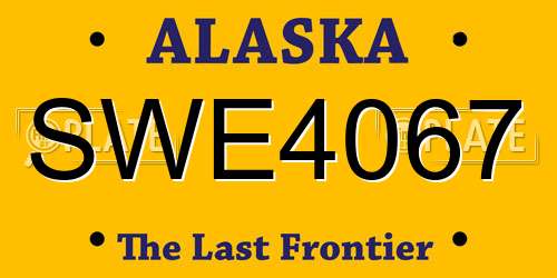 SWE4067 Alaska License Plate