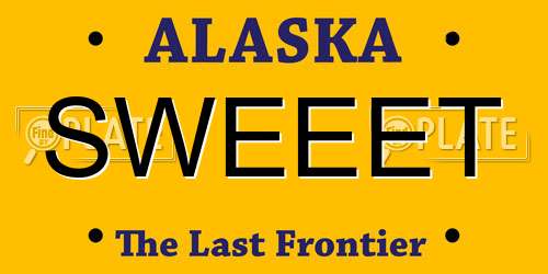 SWEEET Alaska License Plate