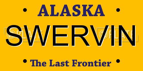 SWERVIN Alaska License Plate