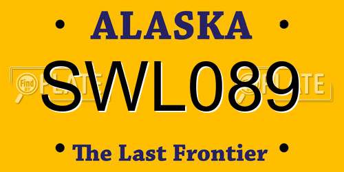 SWL089 Alaska License Plate