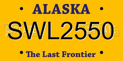 SWL2550 Alaska License Plate