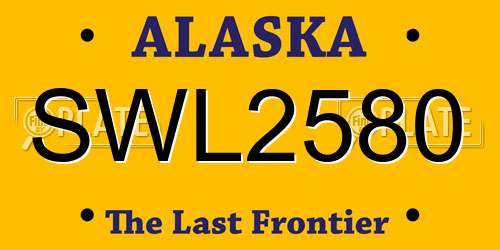 SWL2580 Alaska License Plate