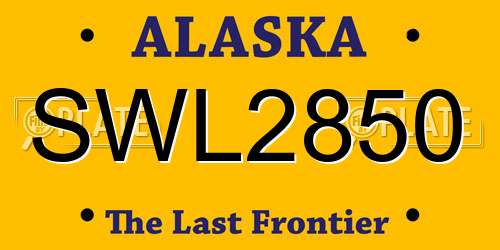 SWL2850 Alaska License Plate