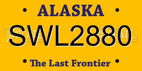SWL2880 Alaska License Plate