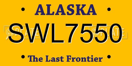 SWL7550 Alaska License Plate