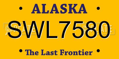 SWL7580 Alaska License Plate