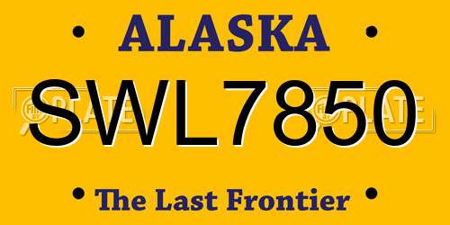 SWL7850 Alaska License Plate