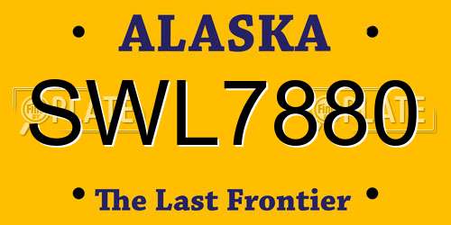 SWL7880 Alaska License Plate
