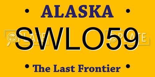 SWLO59 Alaska License Plate