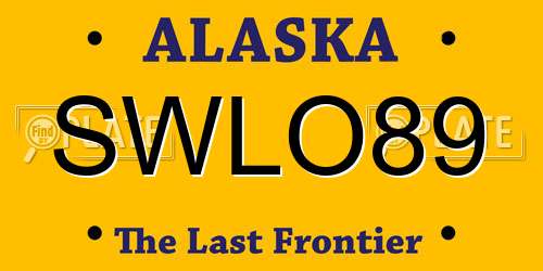 SWLO89 Alaska License Plate