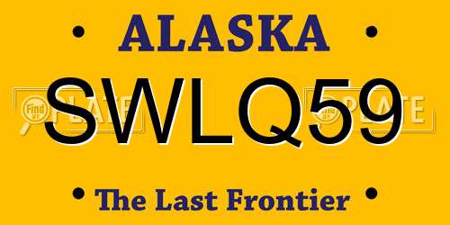 SWLQ59 Alaska License Plate