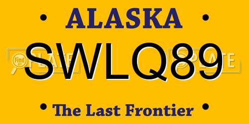 SWLQ89 Alaska License Plate