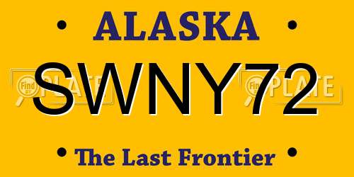 SWNY72 Alaska License Plate