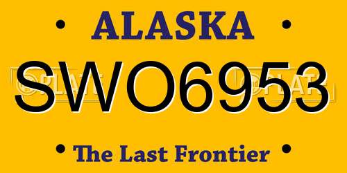 SWO6953 Alaska License Plate