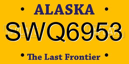 SWQ6953 Alaska License Plate