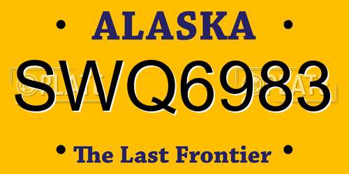 SWQ6983 Alaska License Plate