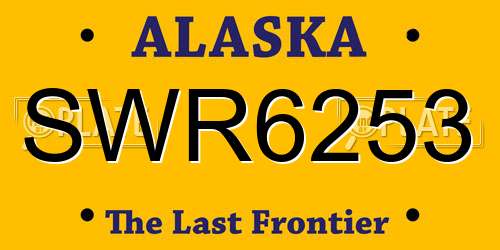SWR6253 Alaska License Plate