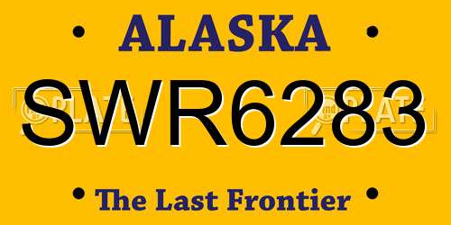 SWR6283 Alaska License Plate