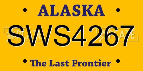 SWS4267 Alaska License Plate