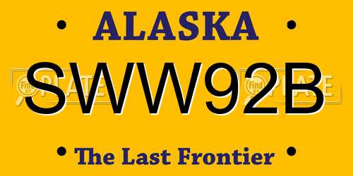 SWW92B Alaska License Plate