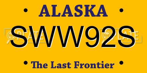 SWW92S Alaska License Plate