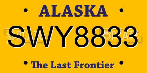 SWY8833 Alaska License Plate