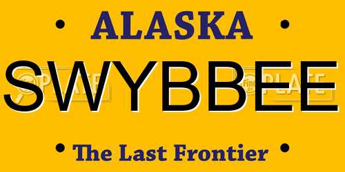 SWYBBEE Alaska License Plate