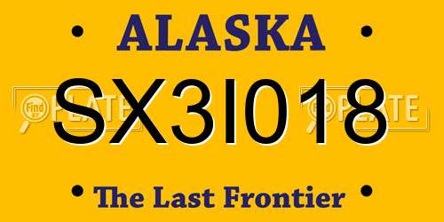 SX3I018 Alaska License Plate