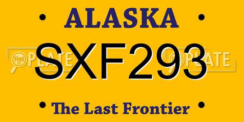 SXF293 Alaska License Plate