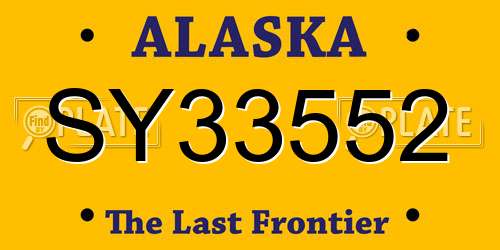 SY33552 Alaska License Plate