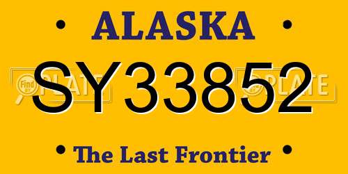 SY33852 Alaska License Plate