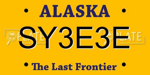 SY3E3E Alaska License Plate