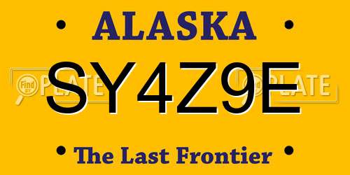 SY4Z9E Alaska License Plate