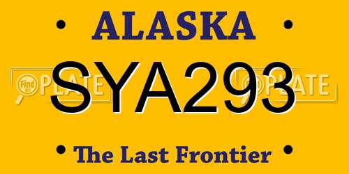 SYA293 Alaska License Plate