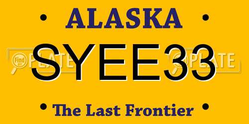 SYEE33 Alaska License Plate