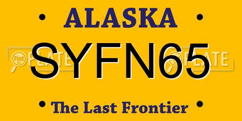 SYFN65 Alaska License Plate