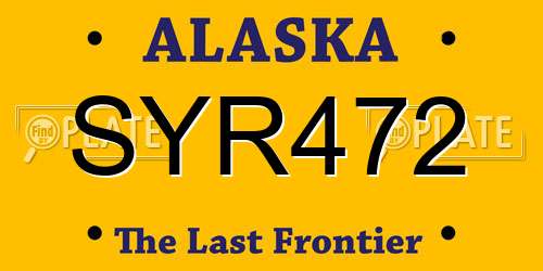 SYR472 Alaska License Plate
