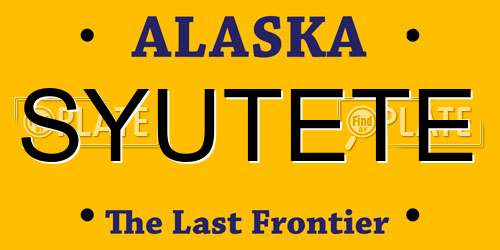 SYUTETE Alaska License Plate