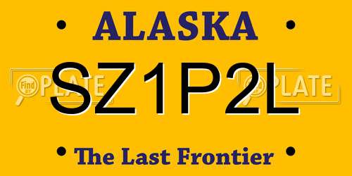SZ1P2L Alaska License Plate