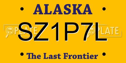 SZ1P7L Alaska License Plate