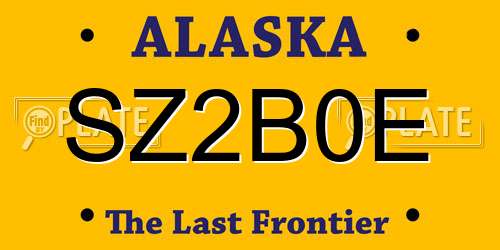 SZ2B0E Alaska License Plate