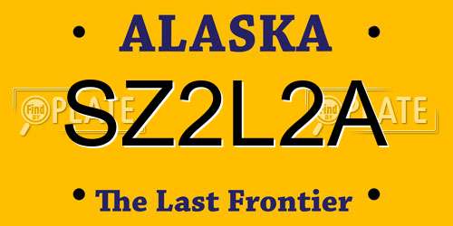 SZ2L2A Alaska License Plate