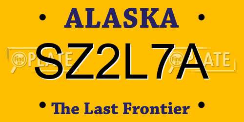 SZ2L7A Alaska License Plate