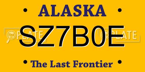 SZ7B0E Alaska License Plate