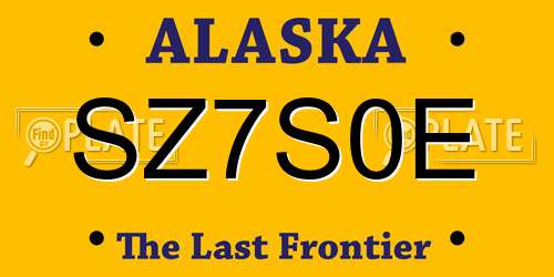 SZ7S0E Alaska License Plate