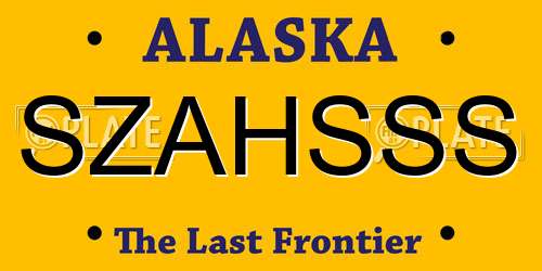 SZAHSSS Alaska License Plate