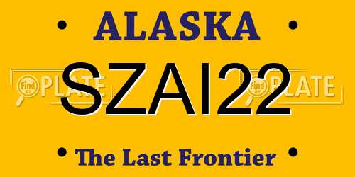 SZAI22 Alaska License Plate