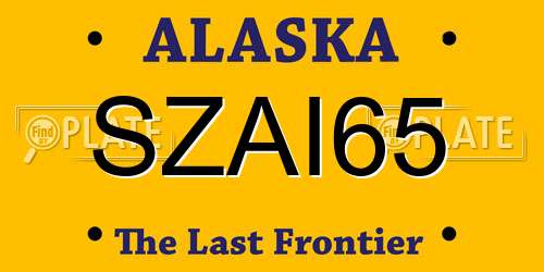 SZAI65 Alaska License Plate